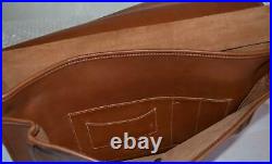 Portfolio Beekman Vintage Briefcase Attache Tan Leather Laptop Messanger bag