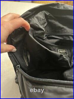 Prada Sport Briefcase Travel Laptop Bag Purse Black With Clear Pocket Vintage