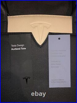 RARE Tesla Aurland Leather Purse Tote Laptop Bag S 3 X Y RARE Black Tan