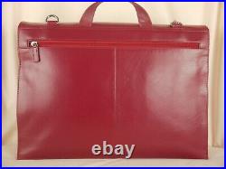 Radley Border Large Laptop Bag Work Bag Cherry Red Leather Used