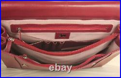 Radley Border Large Laptop Bag Work Bag Cherry Red Leather Used