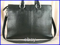 Radley Queens Park Large Laptop Bag Work Bag Black Leather + Shoulder Strap Used