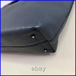 Rare EVERLANE Petra Market Navy Blue Italian Leather Large Laptop Tote Bag