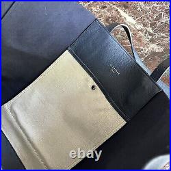 Rare EVERLANE Petra Market Navy Blue Italian Leather Large Laptop Tote Bag