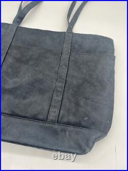 Rare Winterthur Museum And Gardens Navy Blue 100% Leather Tote/ Laptop Bag