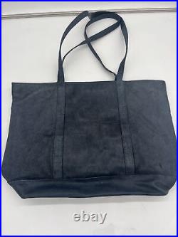 Rare Winterthur Museum And Gardens Navy Blue 100% Leather Tote/ Laptop Bag