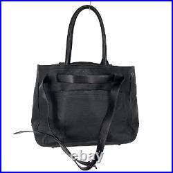 Reed Krakoff women Medium Black Leather Shoulder Bag buckle laptop messenger bag