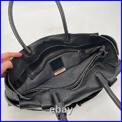 Reed Krakoff women Medium Black Leather Shoulder Bag buckle laptop messenger bag