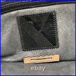 Reed Krakoff women Medium Black Leather Shoulder Bag buckle laptop messenger bag