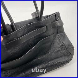 Reed Krakoff women Medium Black Leather Shoulder Bag buckle laptop messenger bag