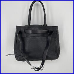 Reed Krakoff women Medium Black Leather Shoulder Bag buckle laptop messenger bag