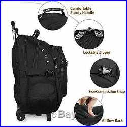 Rolling Backpack, Travel Laptop Backpack with Removable Wheels for Women and