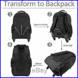 Rolling Backpack for Travel 4 Wheels Laptop Backpack for Women Men Water Resi