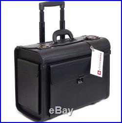 Rolling Briefcase Laptop Leather Bag Luggage Case Mobile Women Men Computer Best