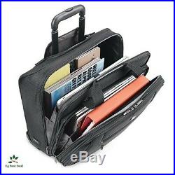 Rolling Laptop Bag For Women Men 17.3 Case Carry On Wheeled Briefcase Black NEW