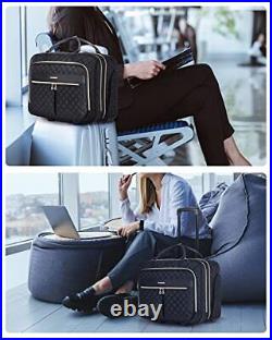 Rolling Laptop Bag Women, Rolling Briefcase for Women, 17.3 Inch Laptop Black