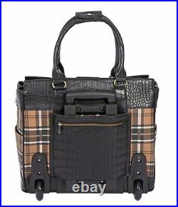 Rolling Laptop Bag for Women MAD FOR PLAID Briefcase Overnight or Weekend Bag