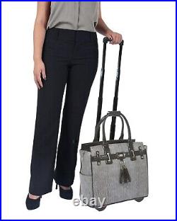 Rolling Laptop Bag for Women THE GREYSTONE Laptop Tote Briefcase With Wheels