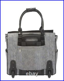 Rolling Laptop Bag for Women THE GREYSTONE Laptop Tote Briefcase With Wheels