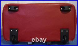 Rolling Ricardo Beverly Hills Travel Satchel In Dark Red Faux Leather & Ostrich