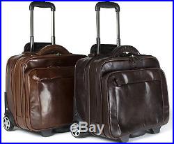 S Babila Genuine Leather Laptop Cabin Size Trolley Briefcase Flight Travel Bag