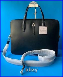 SALE$328 Kate Spade Adel Laptop Bag Slim Briefcase Bag Black Leather- fits 15