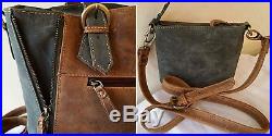 SALE Leather Womens Handbag Set Shoulder Bag Vintage satchel Laptop Large Tote