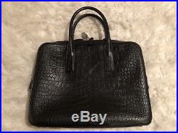 Saint Laurent Mens Briefcase Or Womens Work/laptop Bag Black Embossed Leather