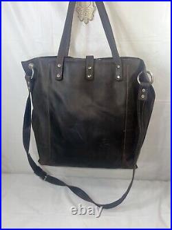 Sanumi Leather Goods LAPTOP BAG, Leather tote, chocolate brown