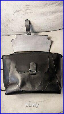 Senreve Maestra Full Sized Bag Pebbled Noir Black Leather backpack gold