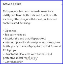 Shinola Mackinac Pocket Canvas Tote in Cream 13 Laptop Sleeve NWT $595