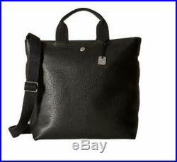 Skagen Women's Anja Pebble Leather Top Zip Large Black Laptop Shoulder Bag Tote