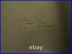 Square Black Leather Laptop/Purse/Bag FedEx Logo Traverse Inside Pocket-New