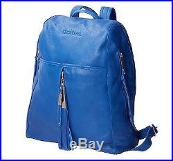 Stunning Royal Blue Leather Backpack Travel Bag, Laptop Bag, Womens Work Bag