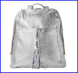 Stunning Silver Leather Backpack Metallic Leather Laptop Bag Womens Work Bag