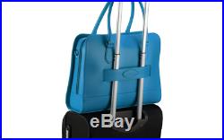 Su. B. Dgn 13.3 Inch Laptop Bag with Trolley Strap for Women Split Leather
