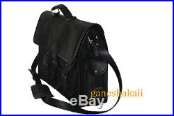 THICK HEAVY BAG! Men's Leather Business Briefcase Laptop Shoulder Messenger Bag