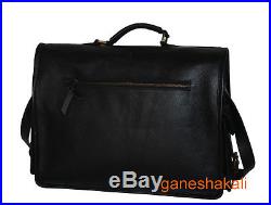 THICK HEAVY BAG! Men's Leather Business Briefcase Laptop Shoulder Messenger Bag