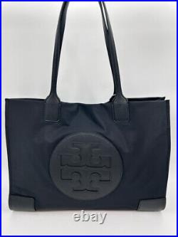 TORY BURCH NWT Ella Tote Black Nylon Purse Handbag Travel Laptop Classic Preppy