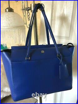 TORY BURCH SONGBIRD/Royal Navy Tote/Packable XLarge 19x12 MINT Condition