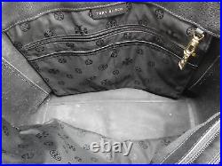 TORY BURCH Saffiano Leather York Buckle Tote Large Black Shoulder Bag Carryall