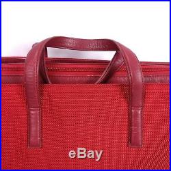 TUMI Business Red Ballistic Nylon Leather Laptop Crossbody Bag Ladies