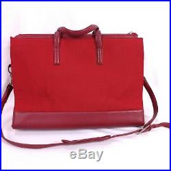TUMI Business Red Ballistic Nylon Leather Laptop Crossbody Bag Ladies