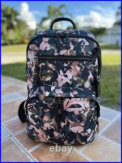 TUMI Hilden Women's Laptop Backpack Pink Dusty Rose Floral Travel Carry-On Bag