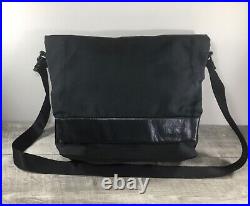 TUMI Messenger Bag Leather Trim Flap Crossbody Laptop Shoulder Nylon 4367D3