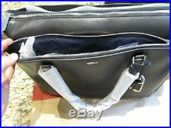 TUMI Stanton Nia Commuter Brief Black Leather Laptop Travel Tote Bag 79410 Women