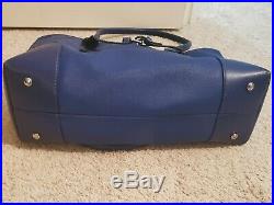 TUMI Villa Turin Womens Large Navy Leather Business Tote Laptop Bag
