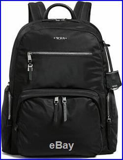TUMI Voyageur Carson Womens Laptop Backpack 15 Computer Bag Black Silver zip