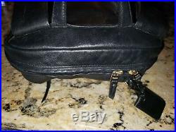 TUMI Women Voyageur Hartford Leather Black 14x11.5 backpack daypack bag laptop