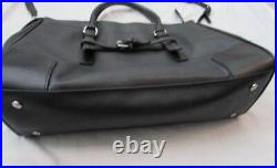 TUMI vintage saffiano black leather briefcase tote laptop bag womens exclnt